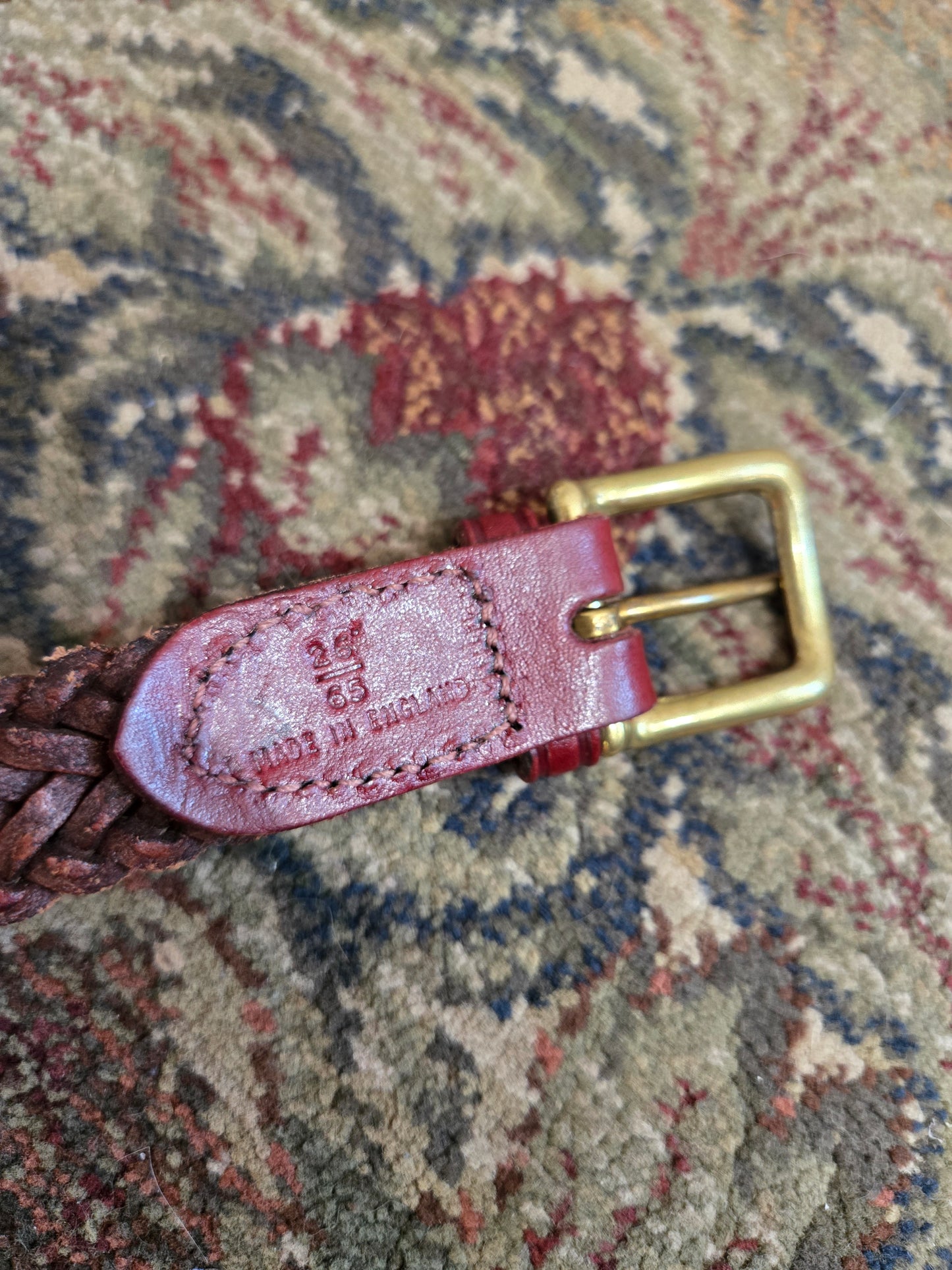High Quality Braided Leather Belt Made in England - W24-30"