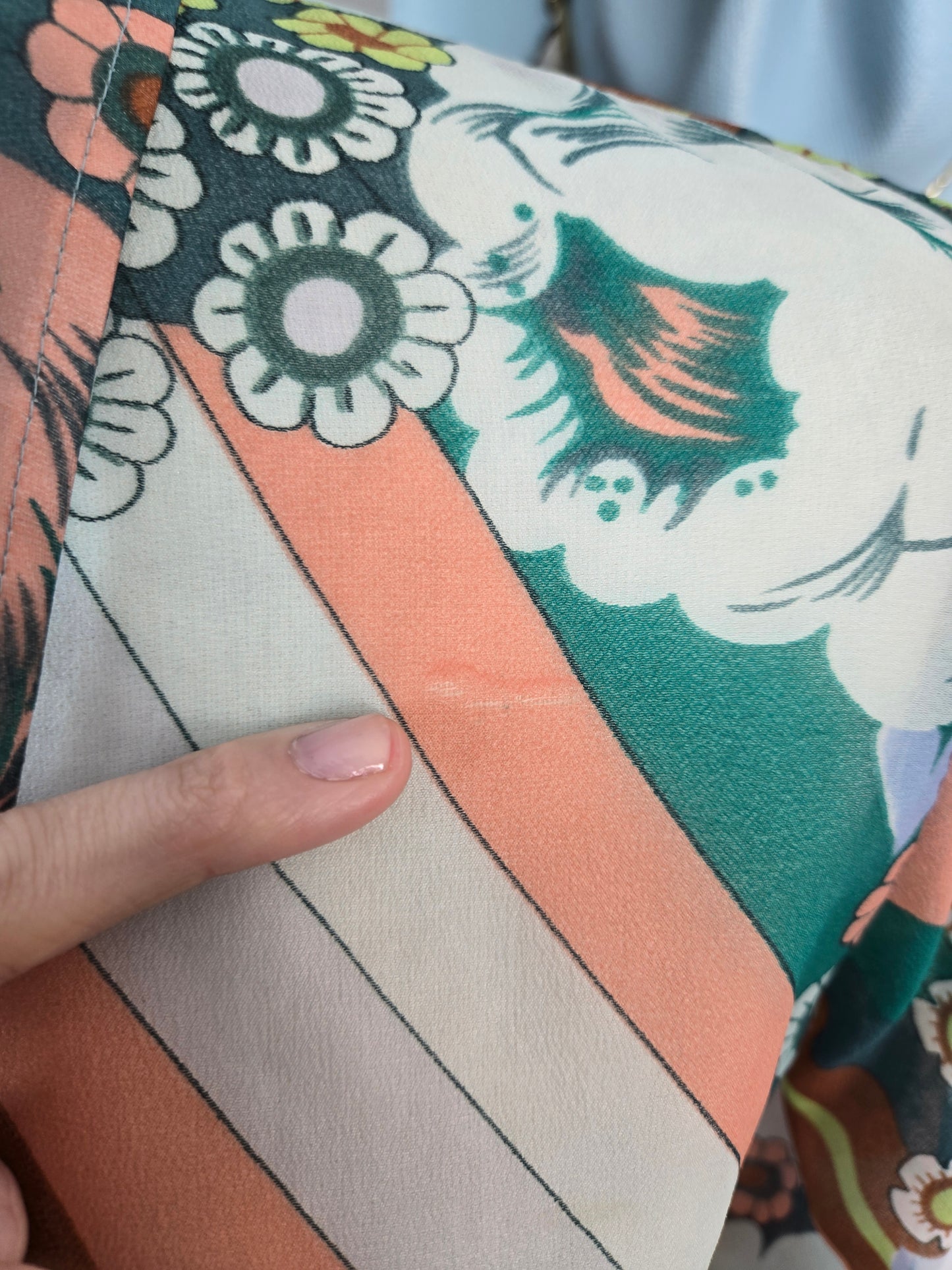 Tucci Vintage 70s Sheer Flower Power Top - small