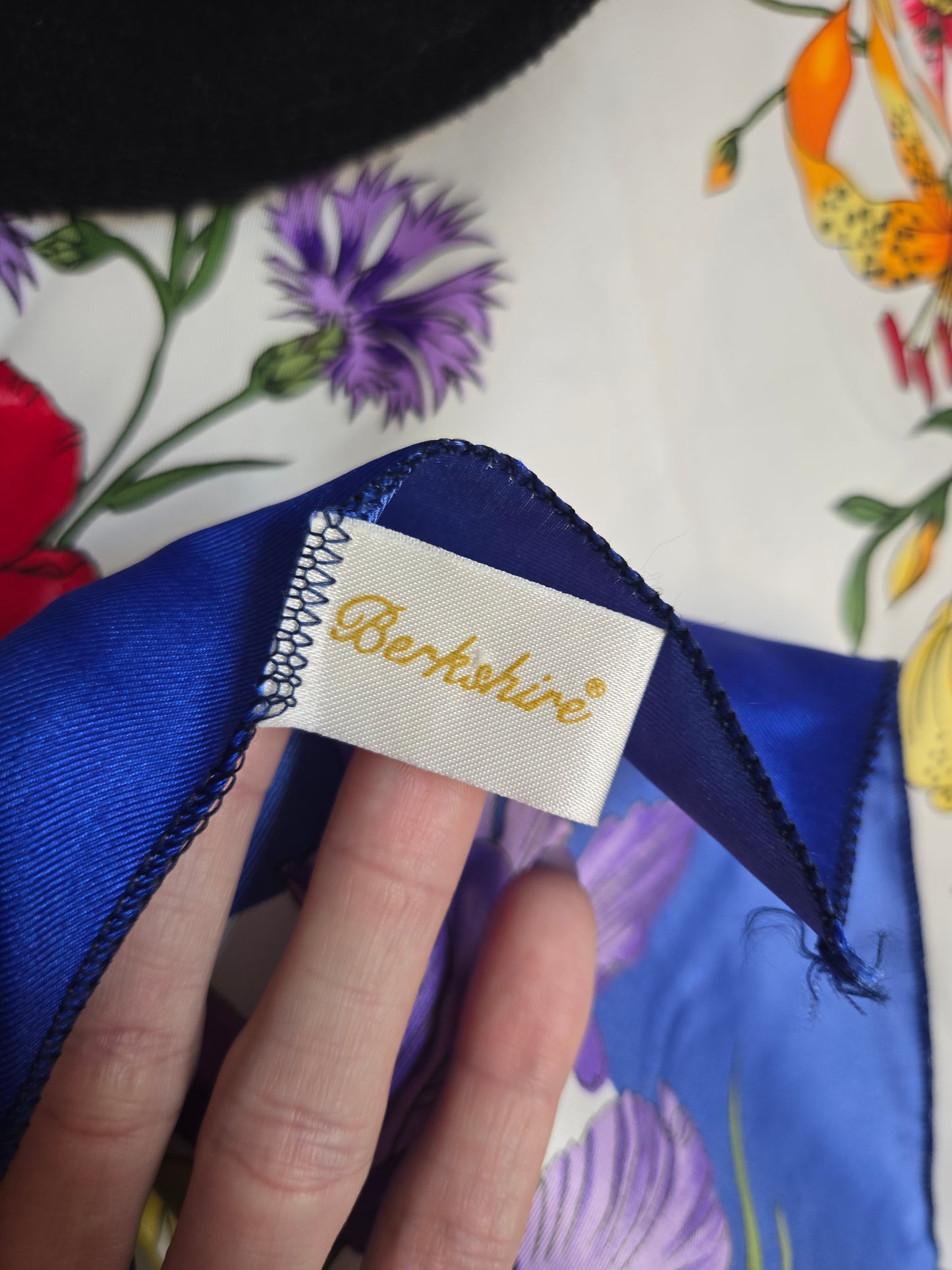 Vintage Berkshire Bright Floral Scarf Made in Korea