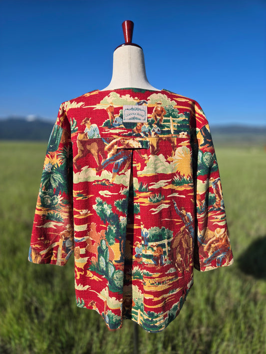 Gianna Rose Couture Western Horse Cotton Canvas Jacket - XL