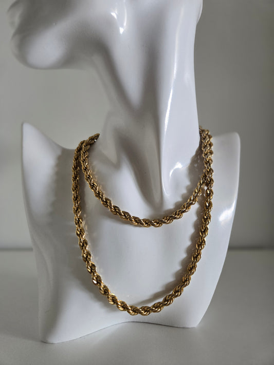 Napier Signed Long Gold Twisted Chain