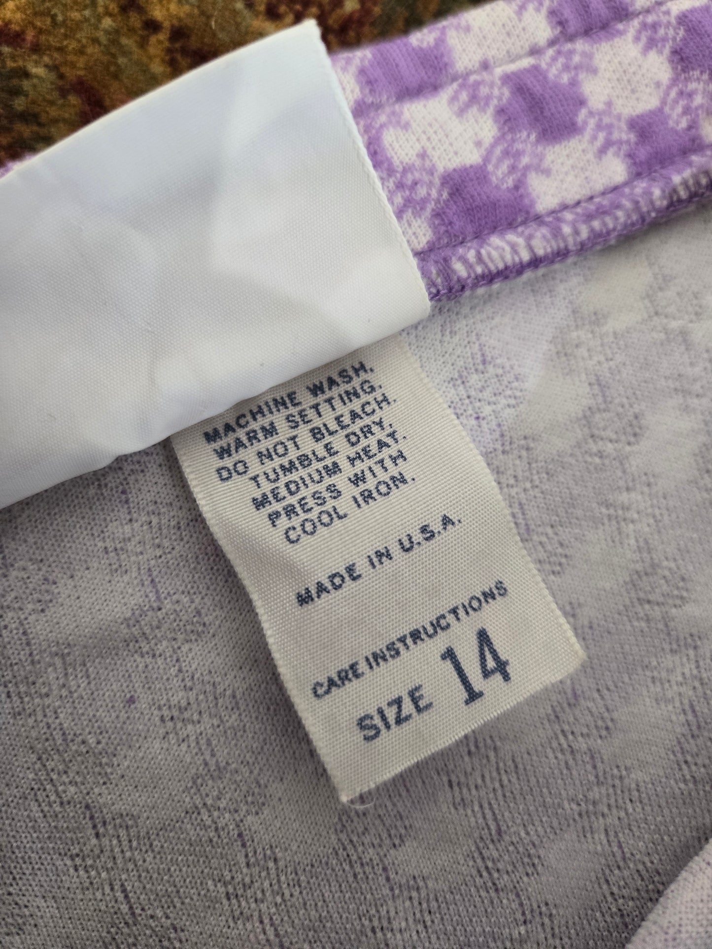 Jantzen Vintage 70s Purple and White Checkered Knit Maxi Skirt - medium