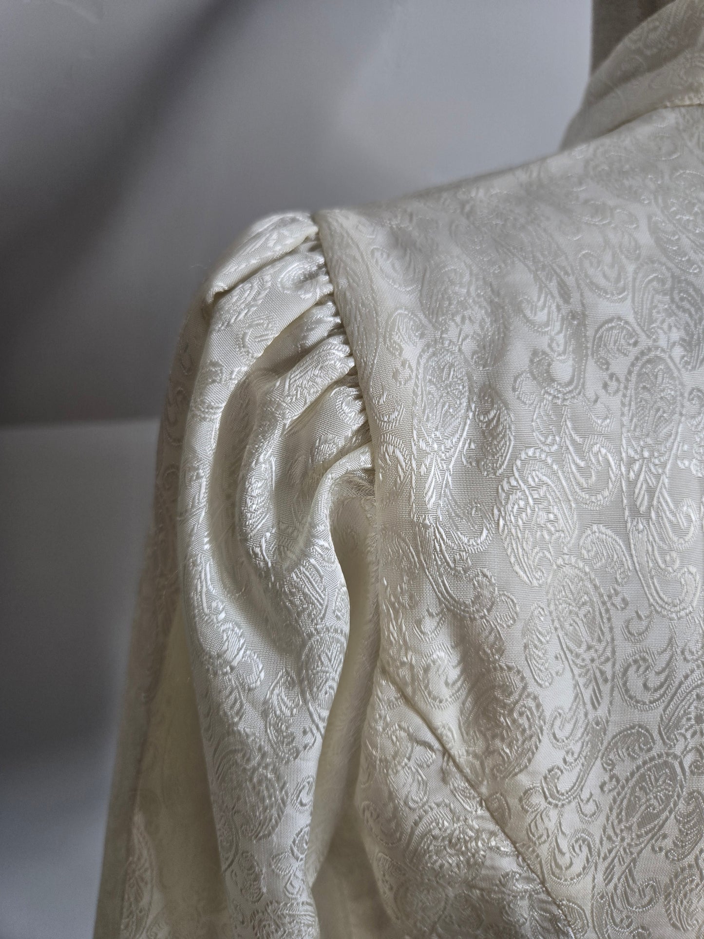 Vintage Edwardian Style Paisley Jacquard Top - Small