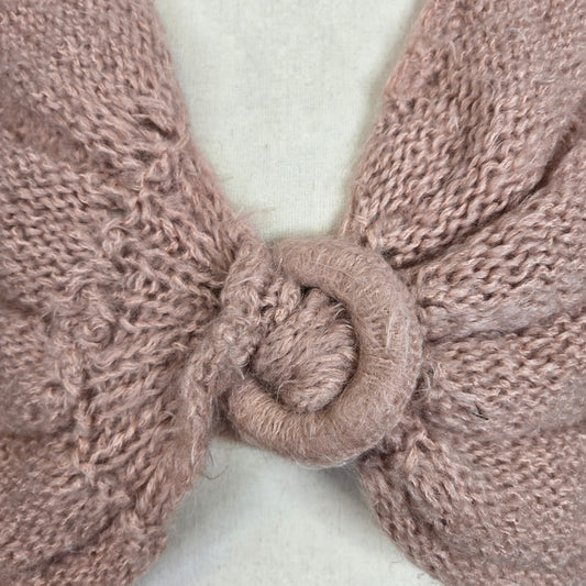 Mauve Pink Vintage 40s/50s Mohair Hand Knit Stole