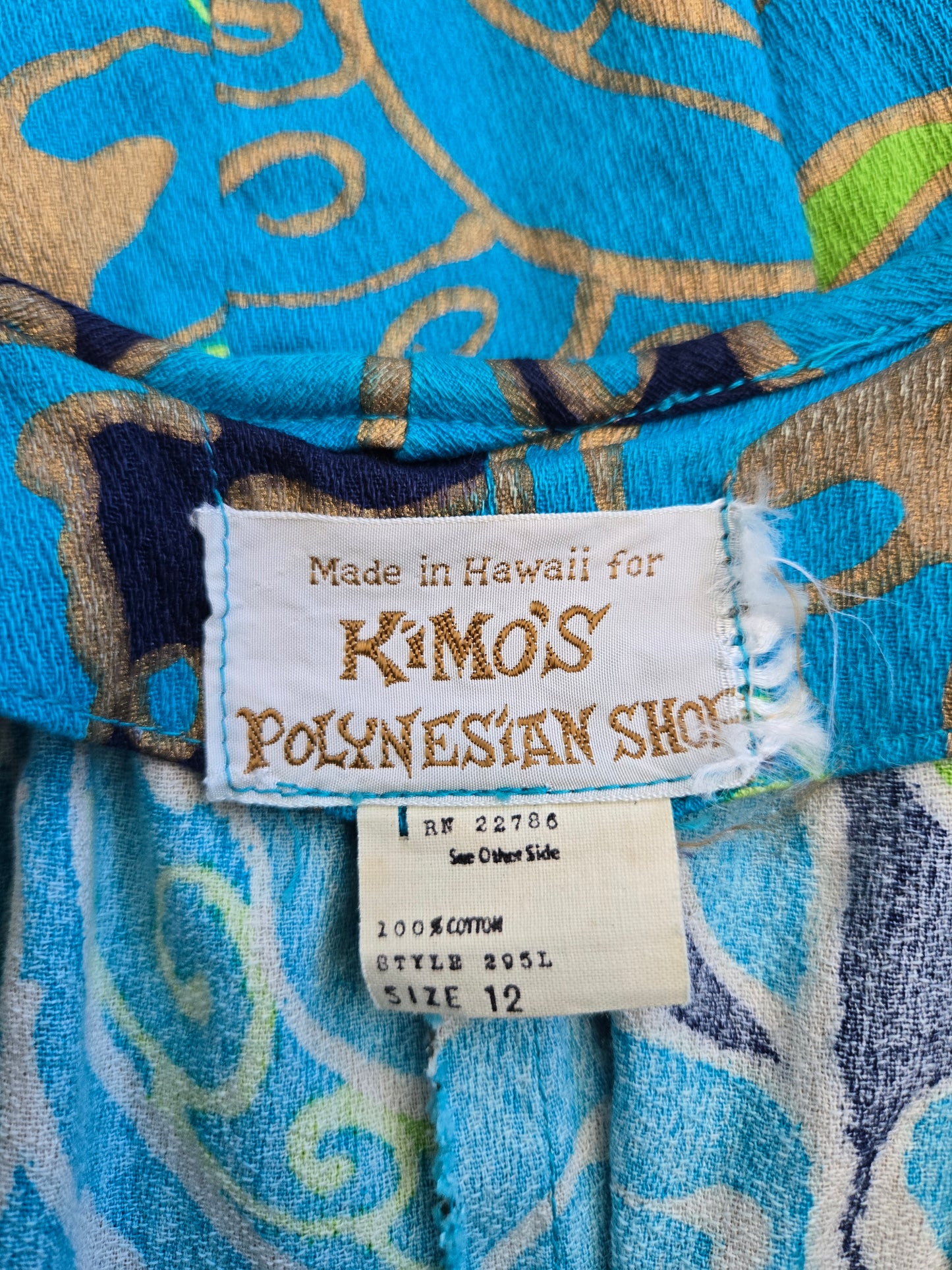 Kimo's Polynesian Shop made in Hawaii Barkcloth Dress - medium