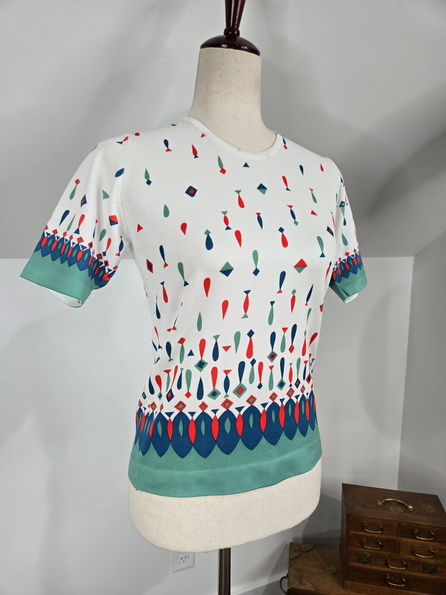Neyret Paris Made in France Mid Century Mod Print Tee - XS/S