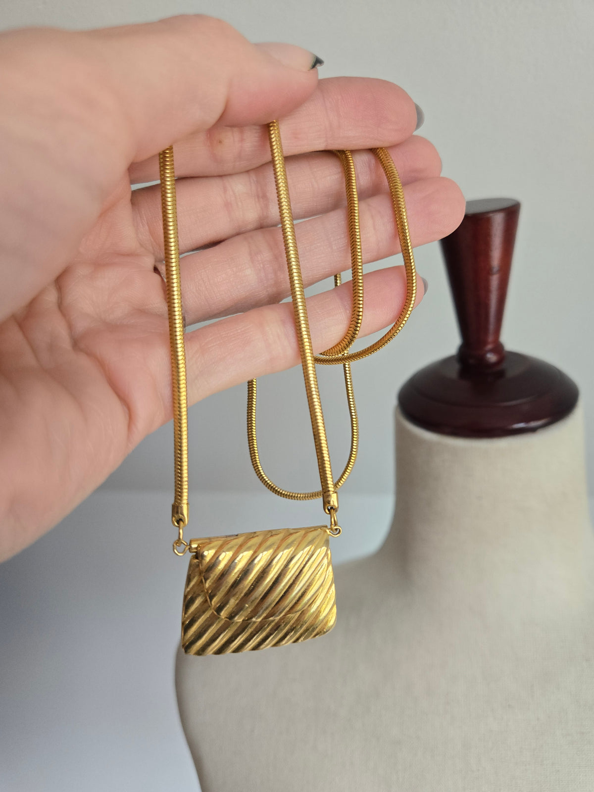 Vintage Micro Purse Charm Necklace