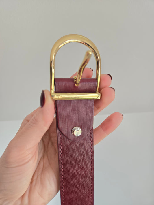 Velez Artisan Burgundy Leather Belt - W34-41"