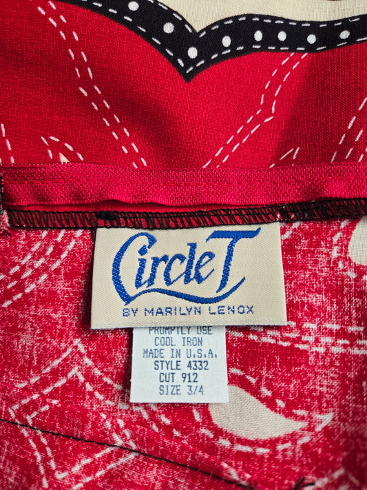 Circle T by Marilyn Lenox Western 100% Cotton Skirt - XS