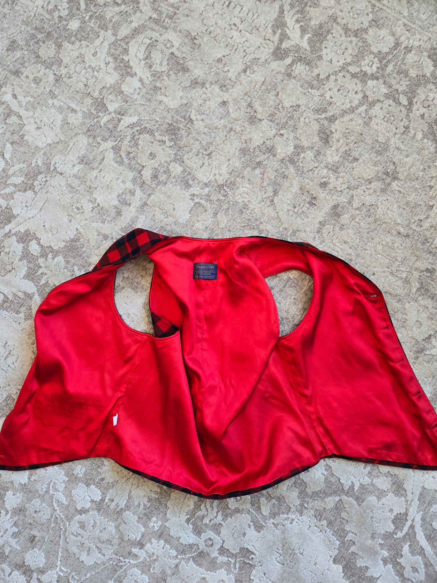 Pendleton Vintage Red Plaid Virgin Wool Vest - M/L