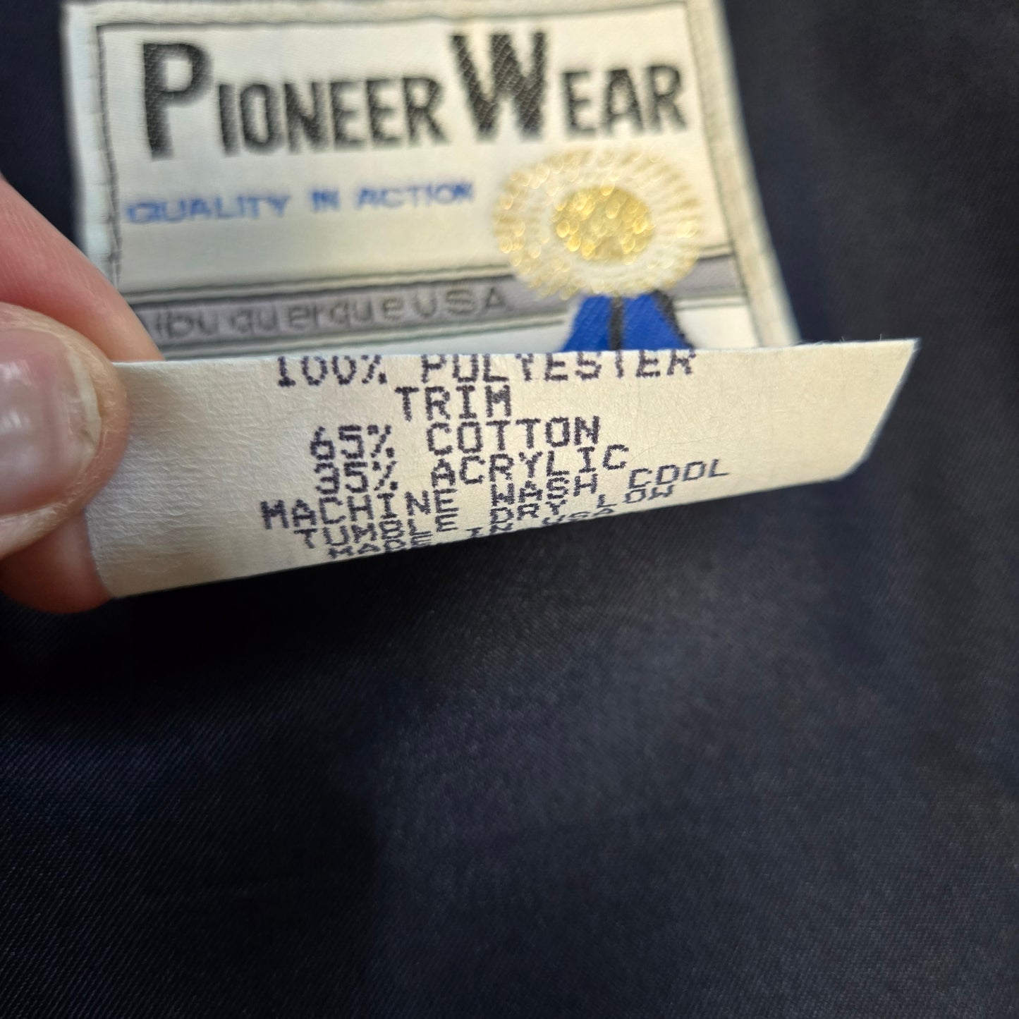 Pioneer Wear Vintage 80s Denim and Tapestry Crop Jacket - Large