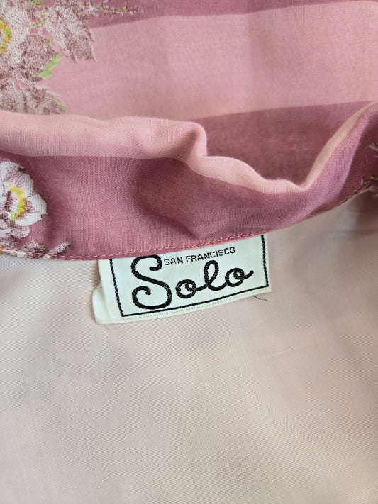 Solo San Francisco 1970s Floral and Stripes Dress - Small/XS
