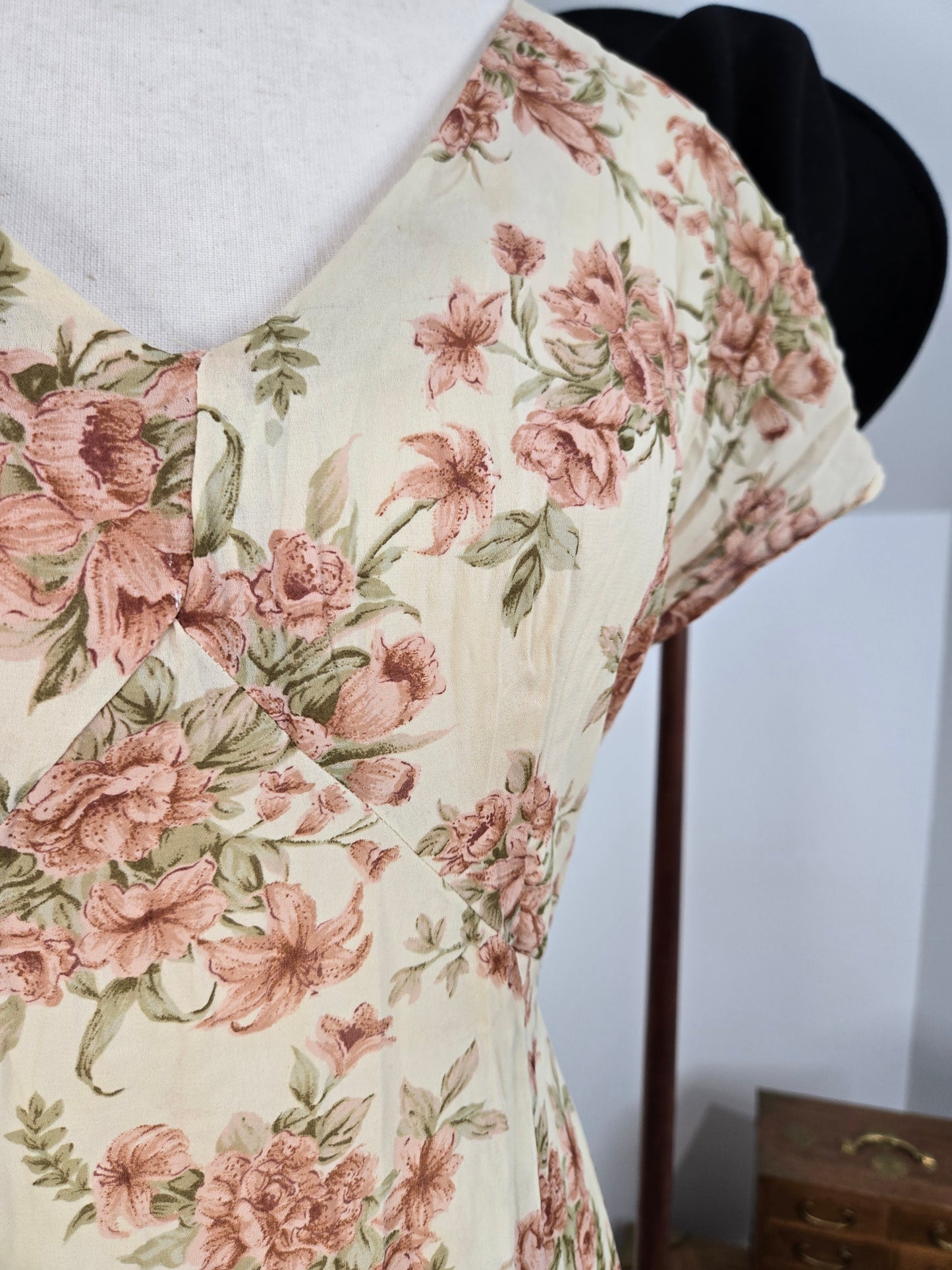 Timing USA Vintage 90s Floral Semi Shear Dress - medium