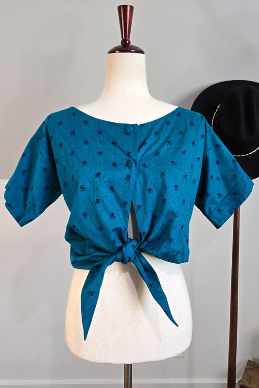 Charles Demery Made in France Cotton Crop Top - small