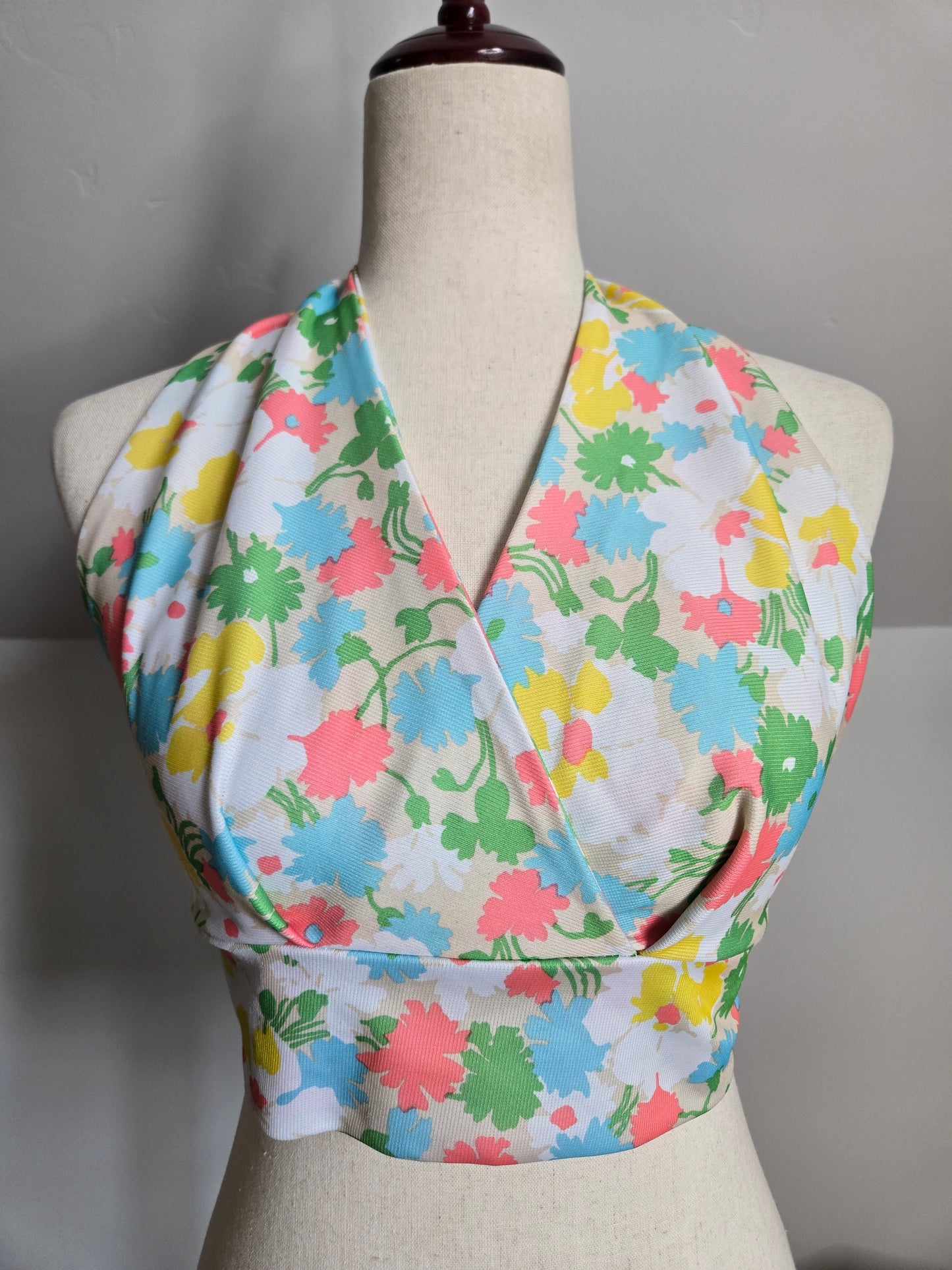 Vintage 70s Floral Halter Top - S/M