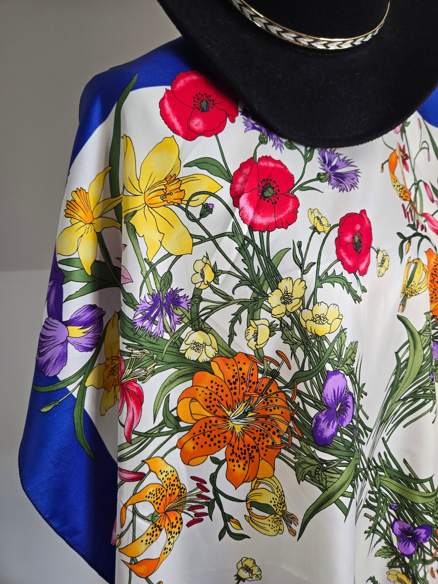 Vintage Berkshire Bright Floral Scarf Made in Korea
