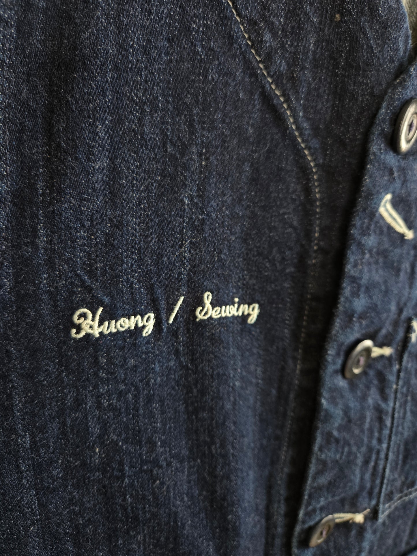 Dehen Sewing Line Vintage Denim Vest Made in Portland - Small