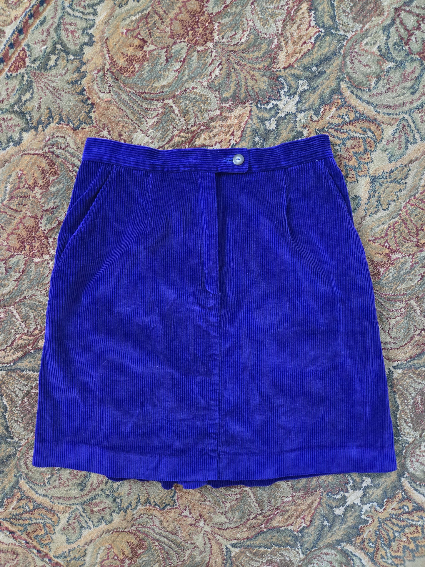 Liz Sport Vintage Purple Cotton Corduroy Skirt - small