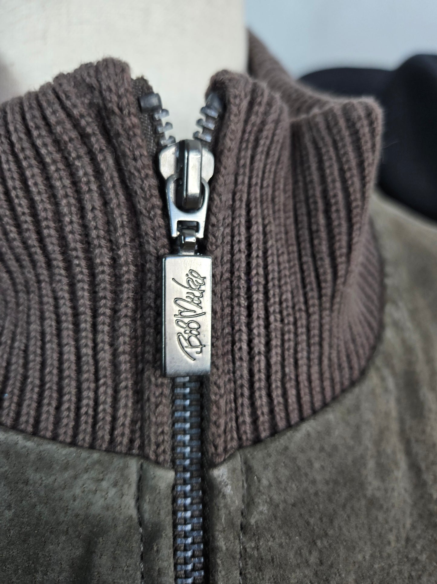 Bob Mackie Vintage Retro Patchwork Brown Leather Jacket - large