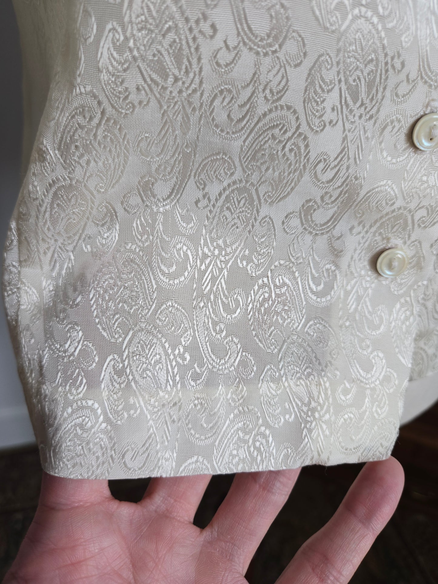 Vintage Edwardian Style Paisley Jacquard Top - Small