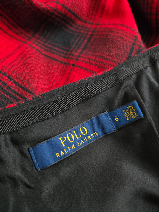 Polo Ralph Lauren Cotton/Wool/Silk Short Red Plaid Skirt - W30"