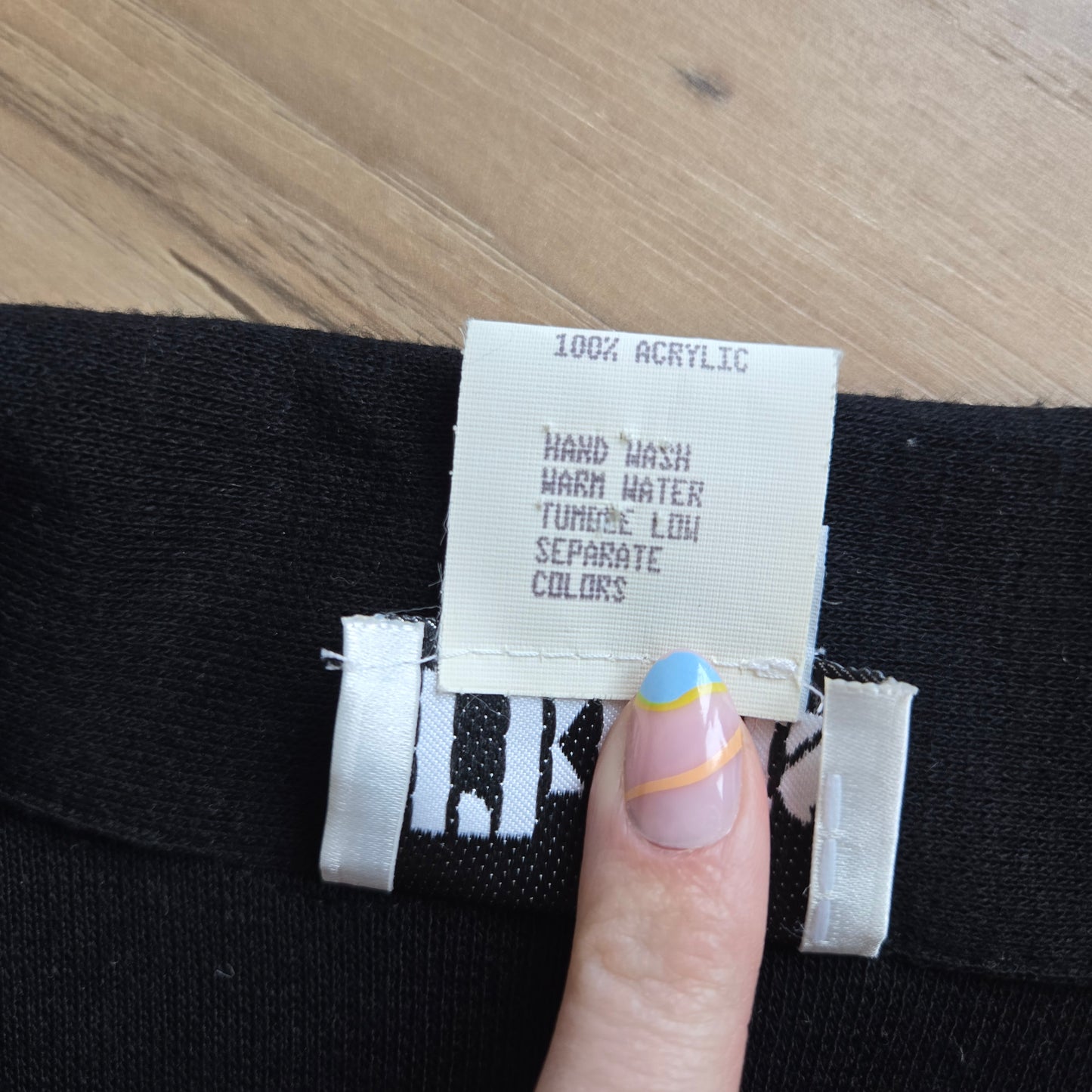 D'Knits Vintage Black Knit Blazer with Fringe Shoulders - small