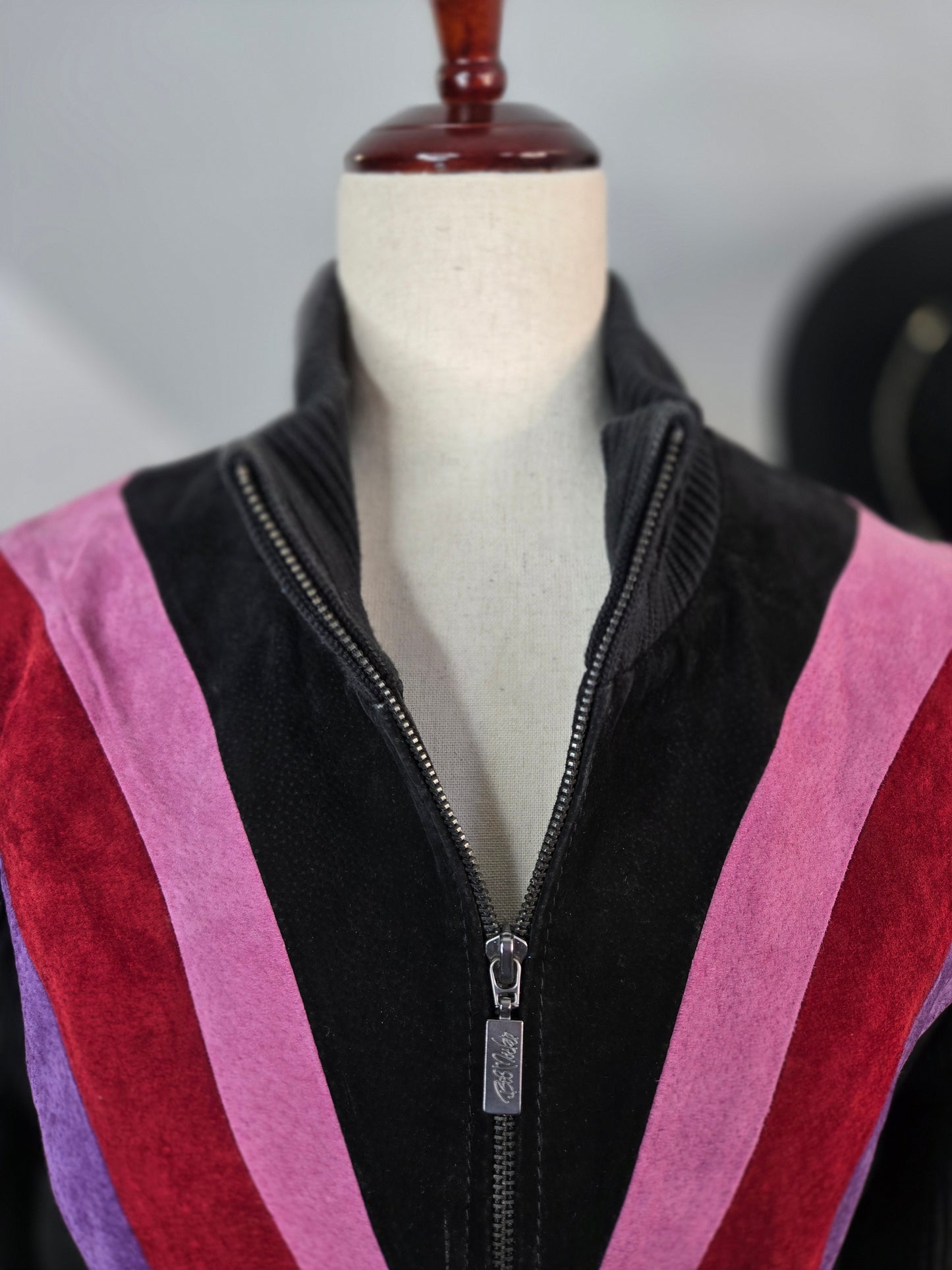 Bob Mackie Vintage Retro Patchwork Pink Leather Jacket - medium