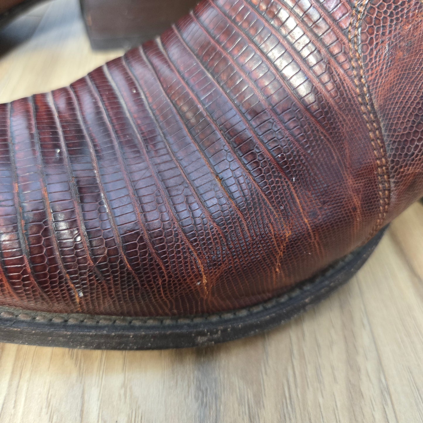 Tony Lama Vintage Teju Lizard 8540 Leather Western Boots - Size 10.5 (womens)