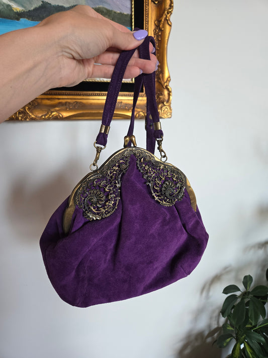 Teufel Design Vintage Made in West Germany Purple Suede Bag