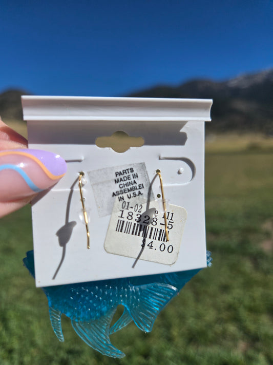 Deadstock Cara Mia Blue Rubber Small Tropical Fish Earrings