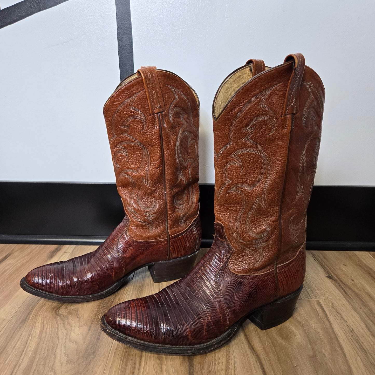 Tony Lama Vintage Teju Lizard 8540 Leather Western Boots - Size 10.5 (womens)