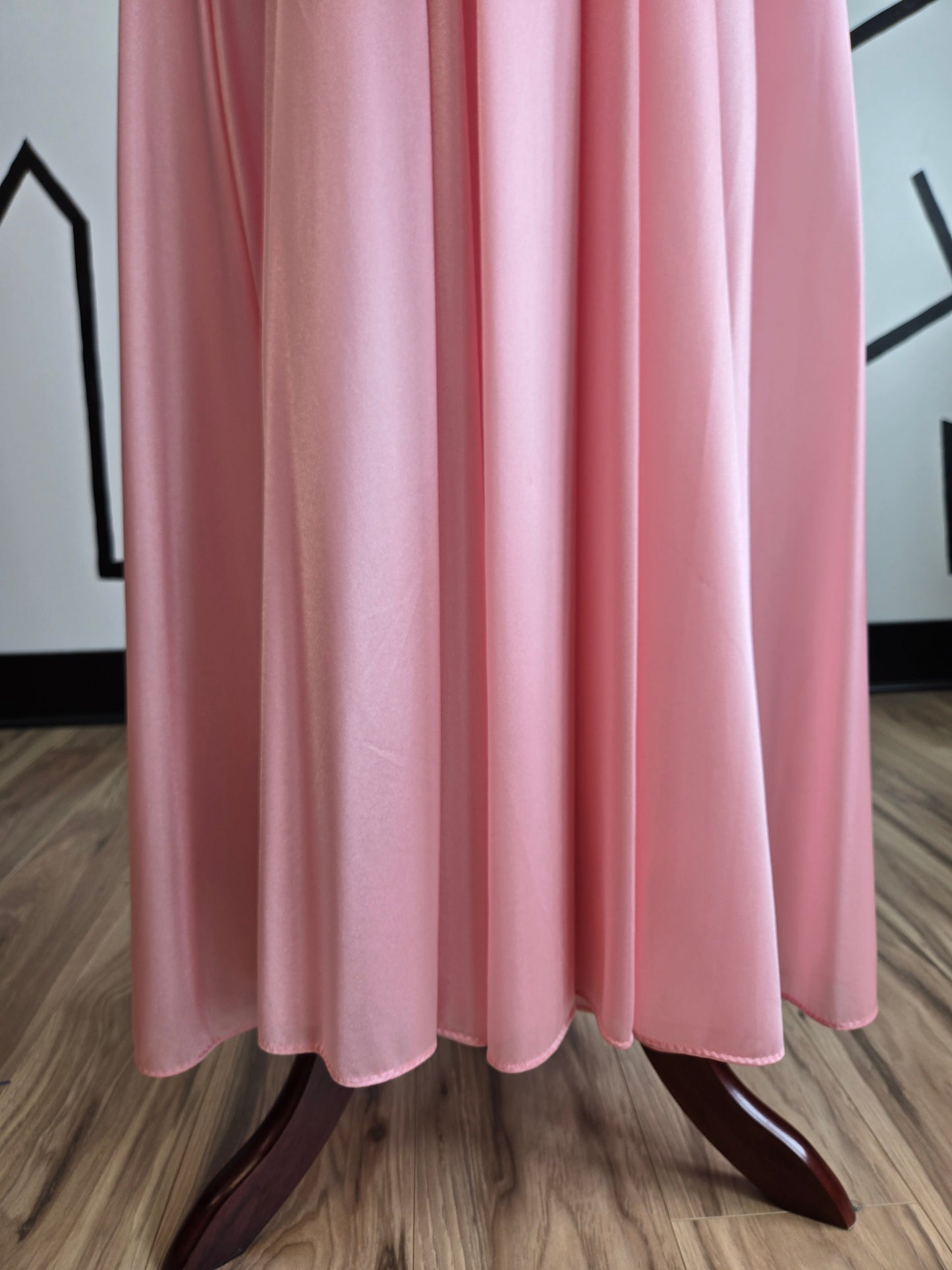 Authentic Olga Deadstock 70s Light Pink Robe with Butterfly Lace Peignoir - large