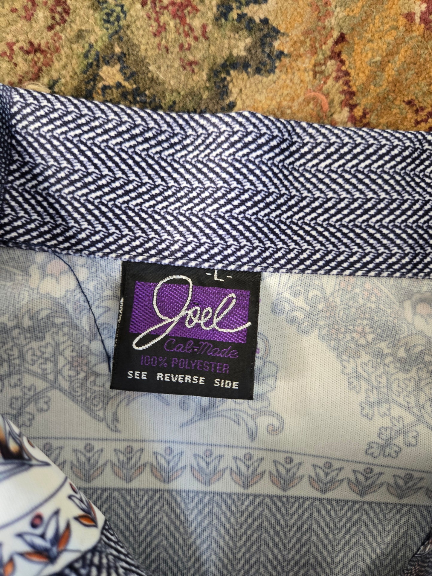 Joel Vintage 70s Navy Print Top - large