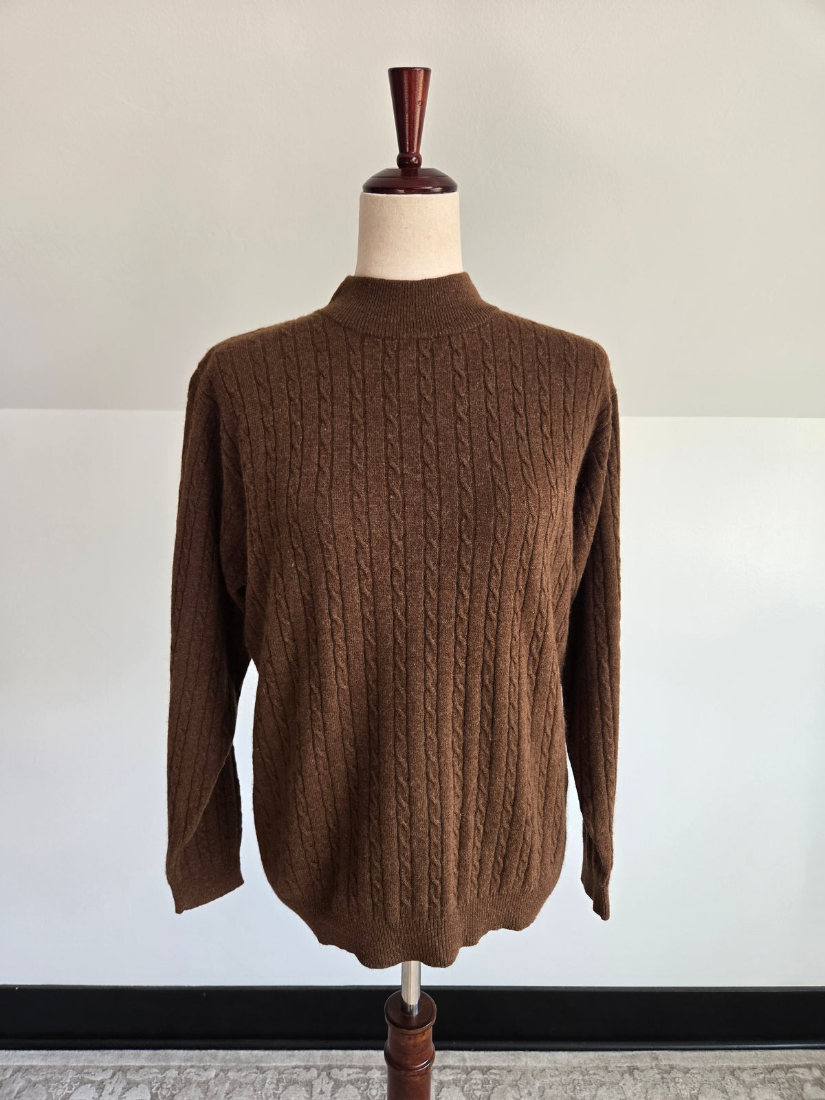 Vintage JH Collectibles Lambswool/Angora Brown Sweater - medium