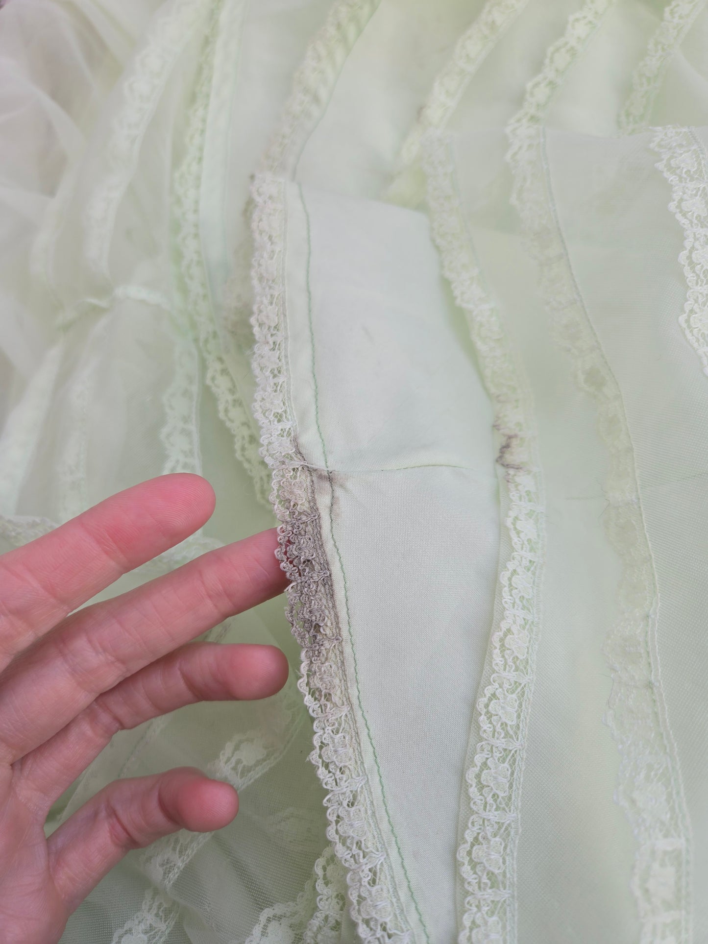 Lime Green Edwardian Style Vintage Formal Dress - small