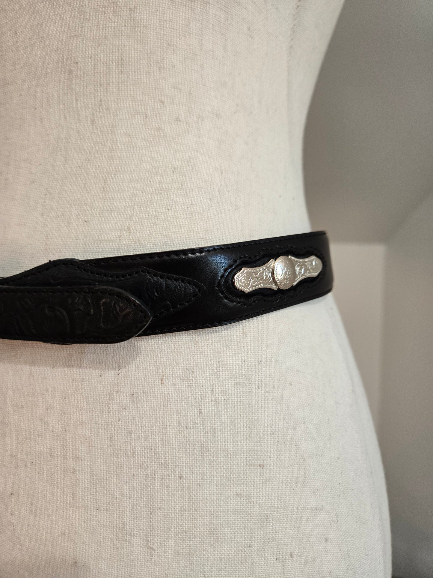 Resistol Black Leather Western Belt - W28-31"