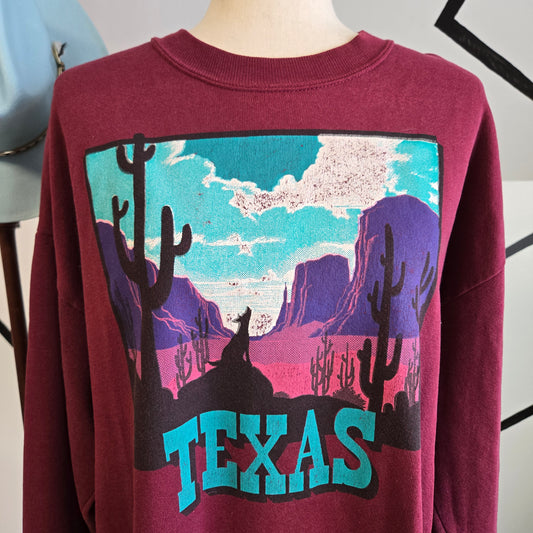 Vintage Texas Graphic Jerzees Crew Sweatshirt - XL