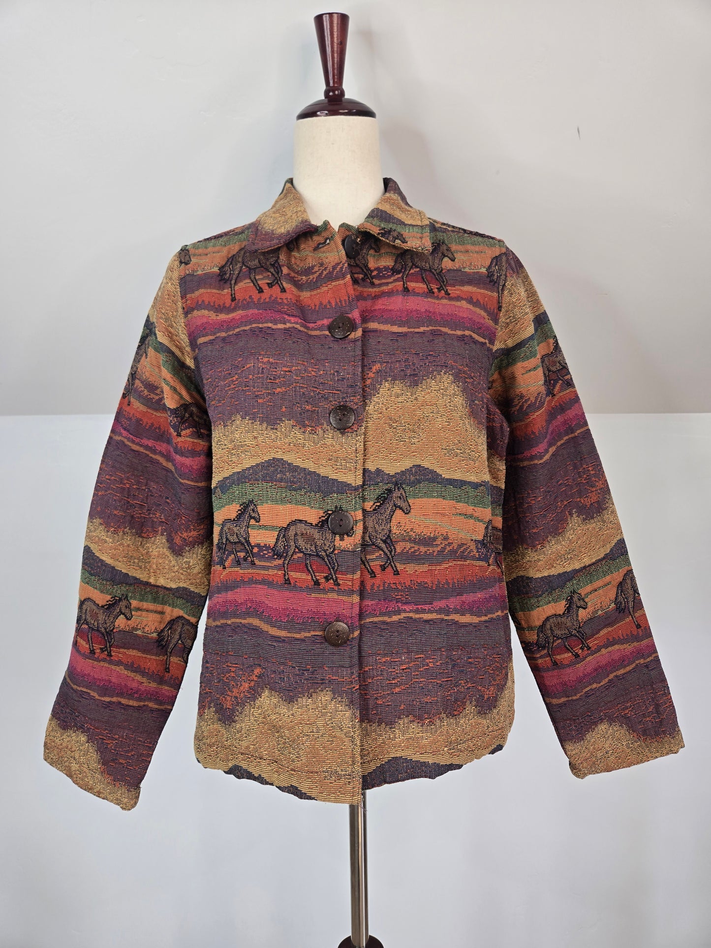 Sara Studio Vintage Horse Tapestry Jacket - small
