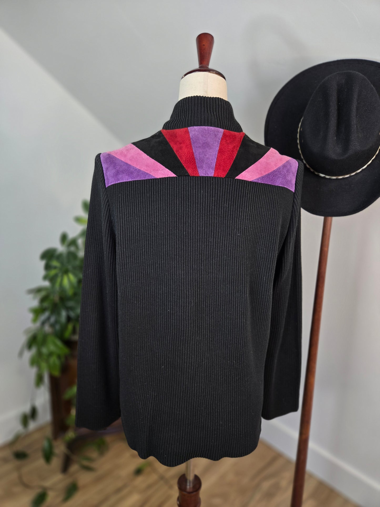 Bob Mackie Vintage Retro Patchwork Pink Leather Jacket - medium