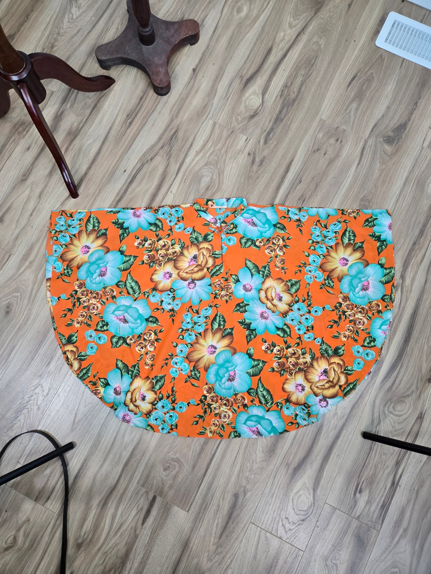 Vintage Dayglo Hawaiian Print Halftan Top - large