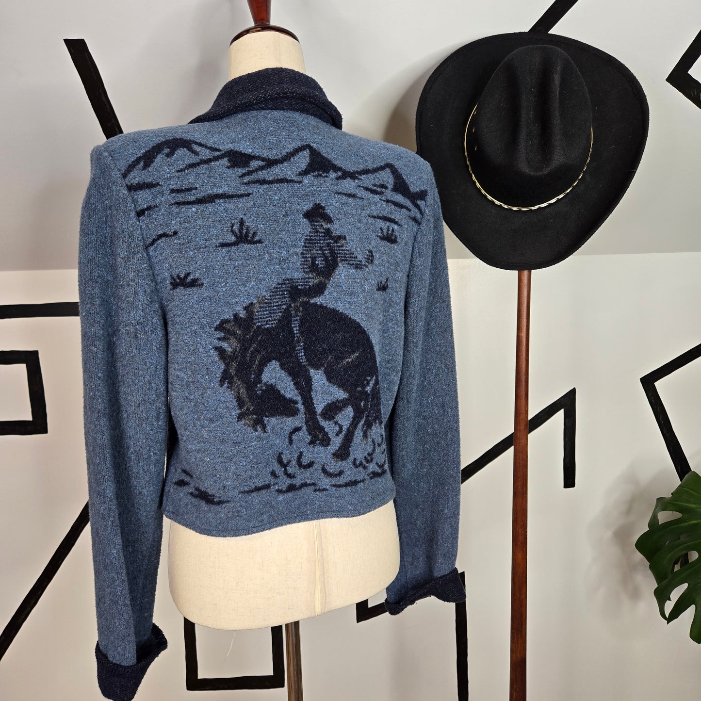 Wooded River Vintage Cowboy Jacquard Jacket Made in Idaho of Italian Fabrics - small