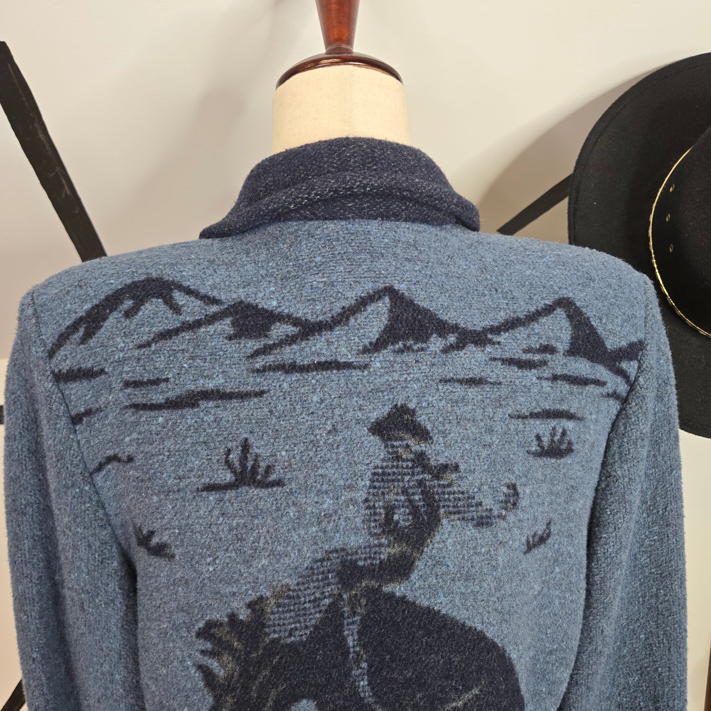 Wooded River Vintage Cowboy Jacquard Jacket Made in Idaho of Italian Fabrics - small