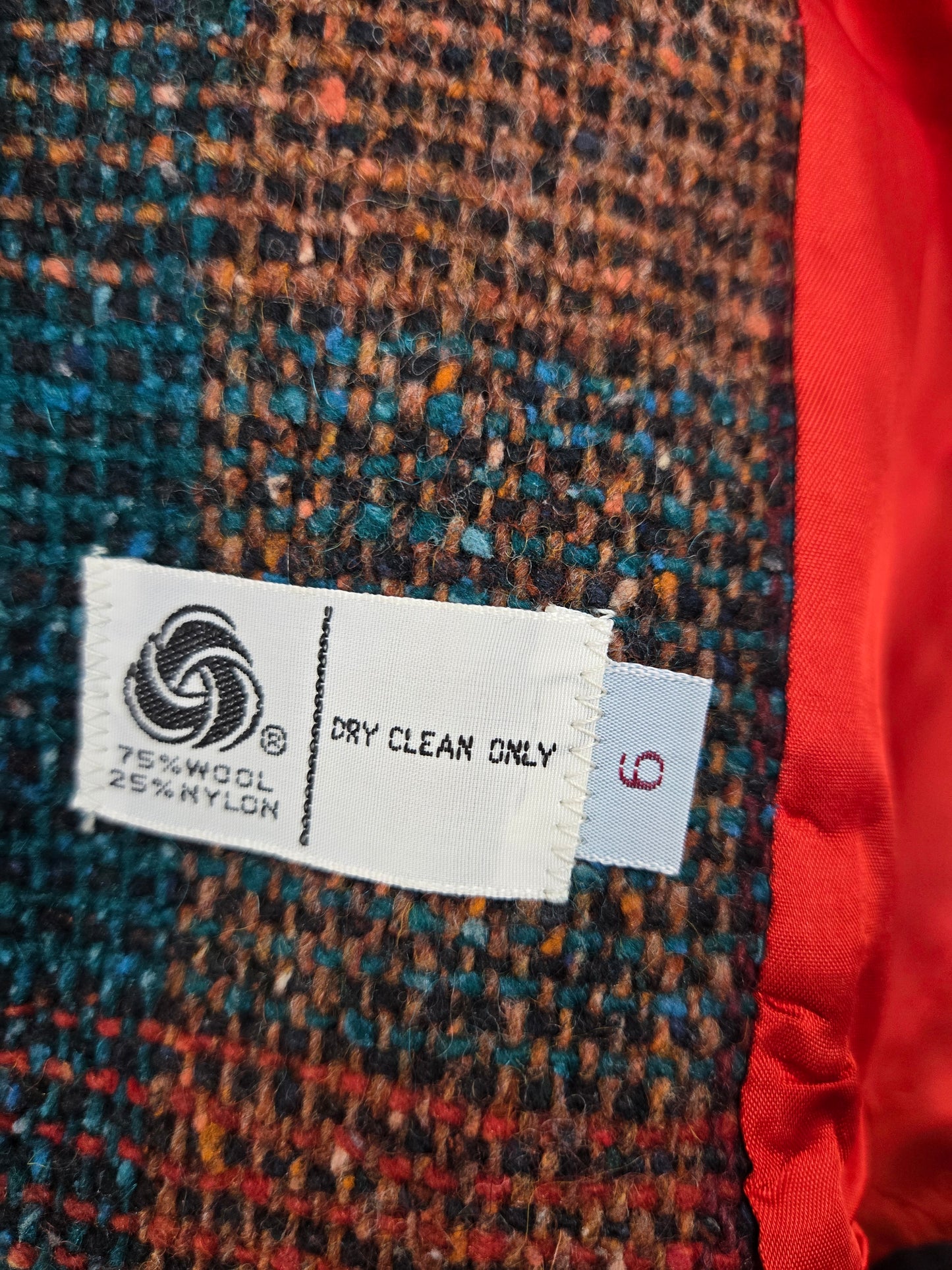 Liz Claiborne Vintage Union Tag Colorful Plaid Wool Blazer - small