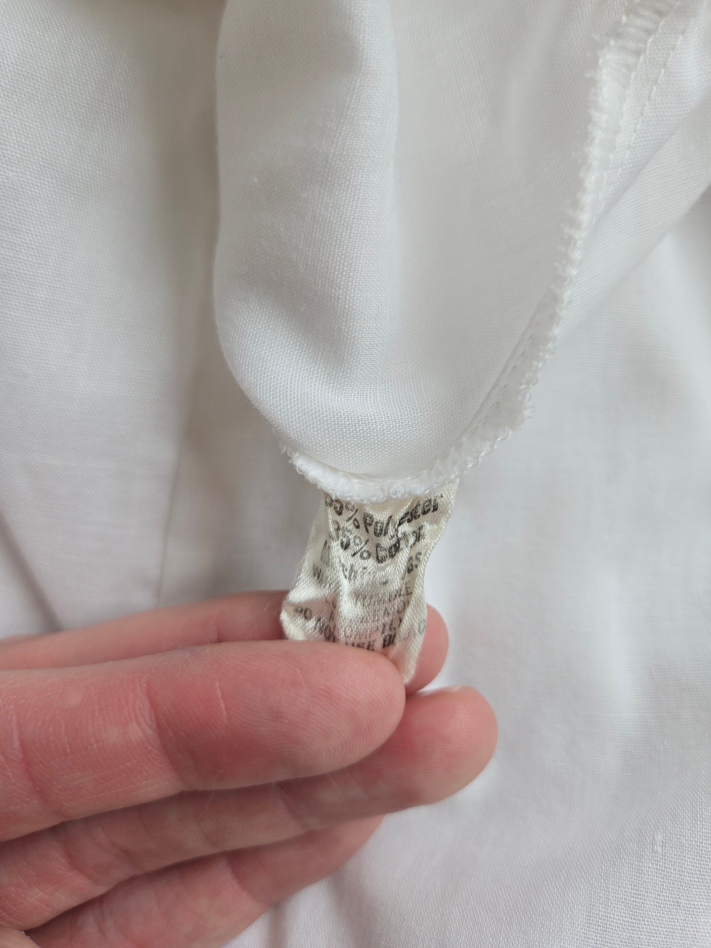 Vintage Edwardian Style Shorter White Cotton Blend Muslin Petticoat - small