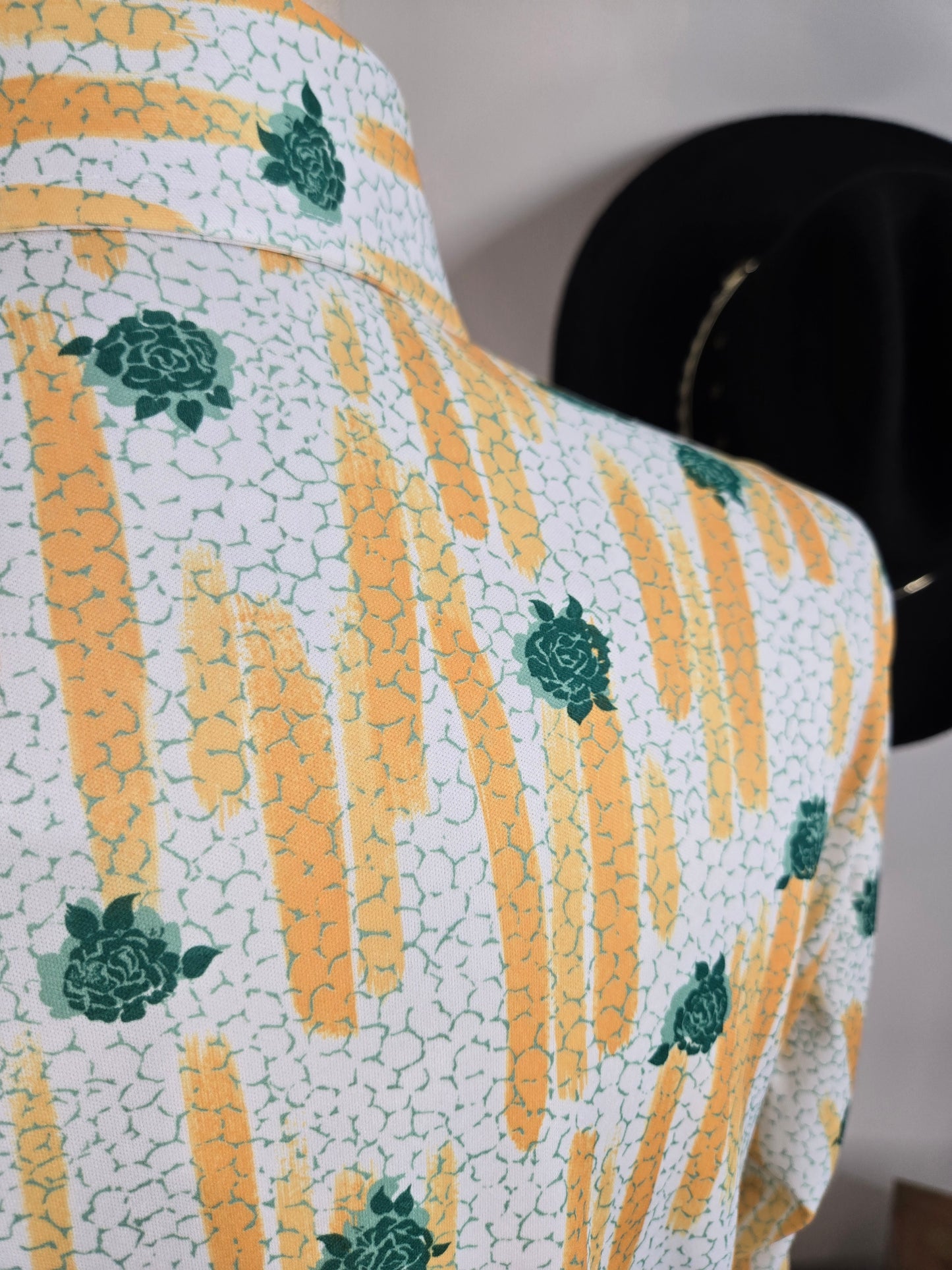 Sears Vintage 70s Nylon Floral Print Shirt - large