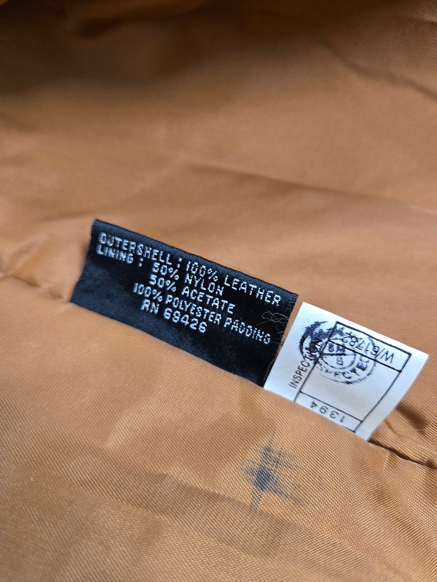 Wilsons Vintage Cognac Leather Jacket with Ivory Faux Fur - medium