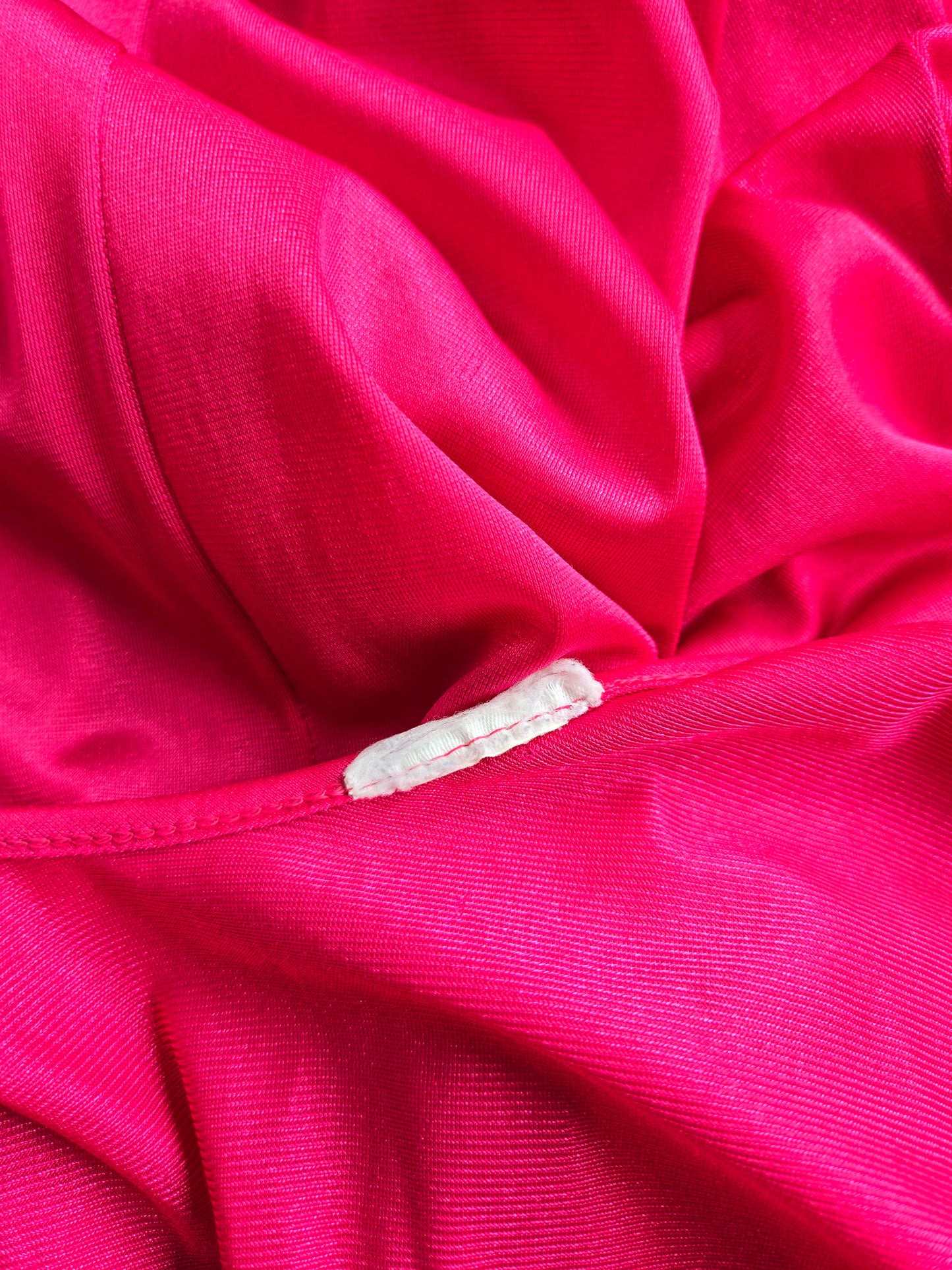 Vintage Fuchsia Pink Peignoir Maxi Dress with Lace Middle - small