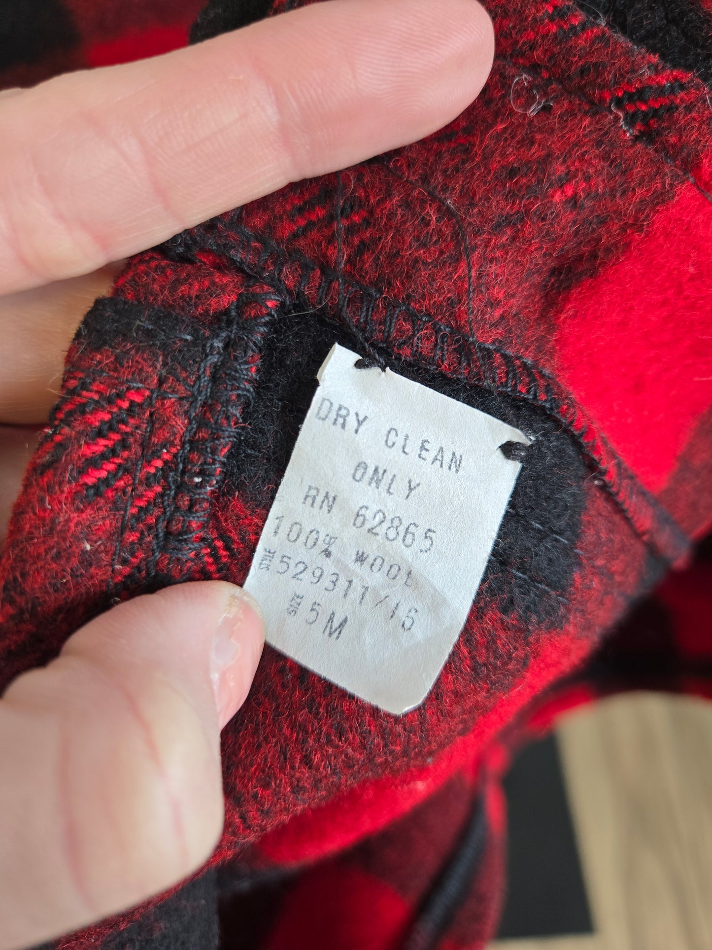 Ruff Hewn Vintage Wool Buffalo Plaid Workwear Vest - medium