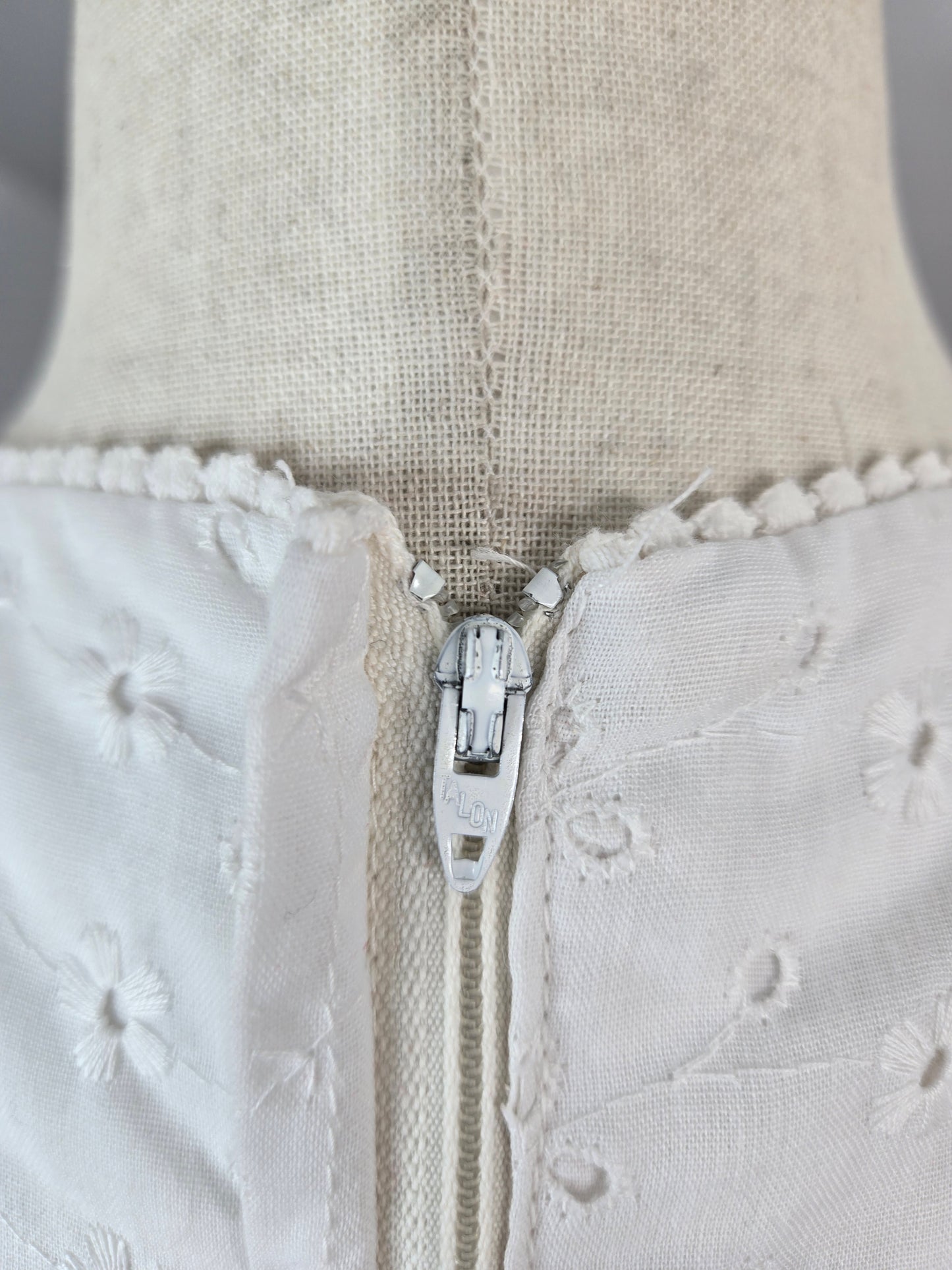 Vintage 60s Prairecore Red Gingham Dress with Eyelet Lace - small/medium