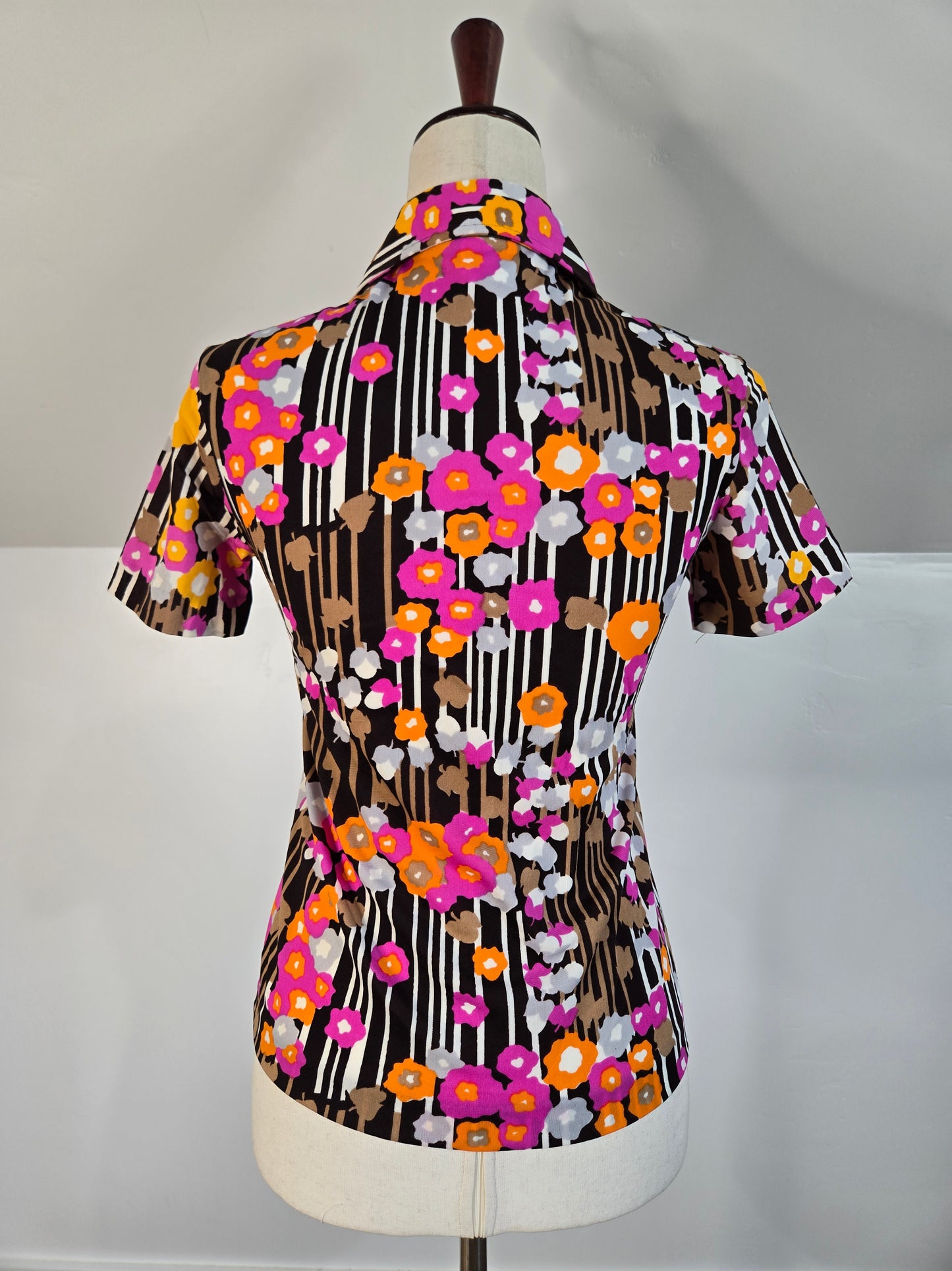 Vintage Psychedelic Print Nylon Top Made in Brazil - XS/S
